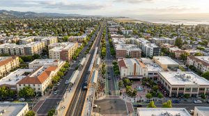 Downtown Redwood City development near Caltrain